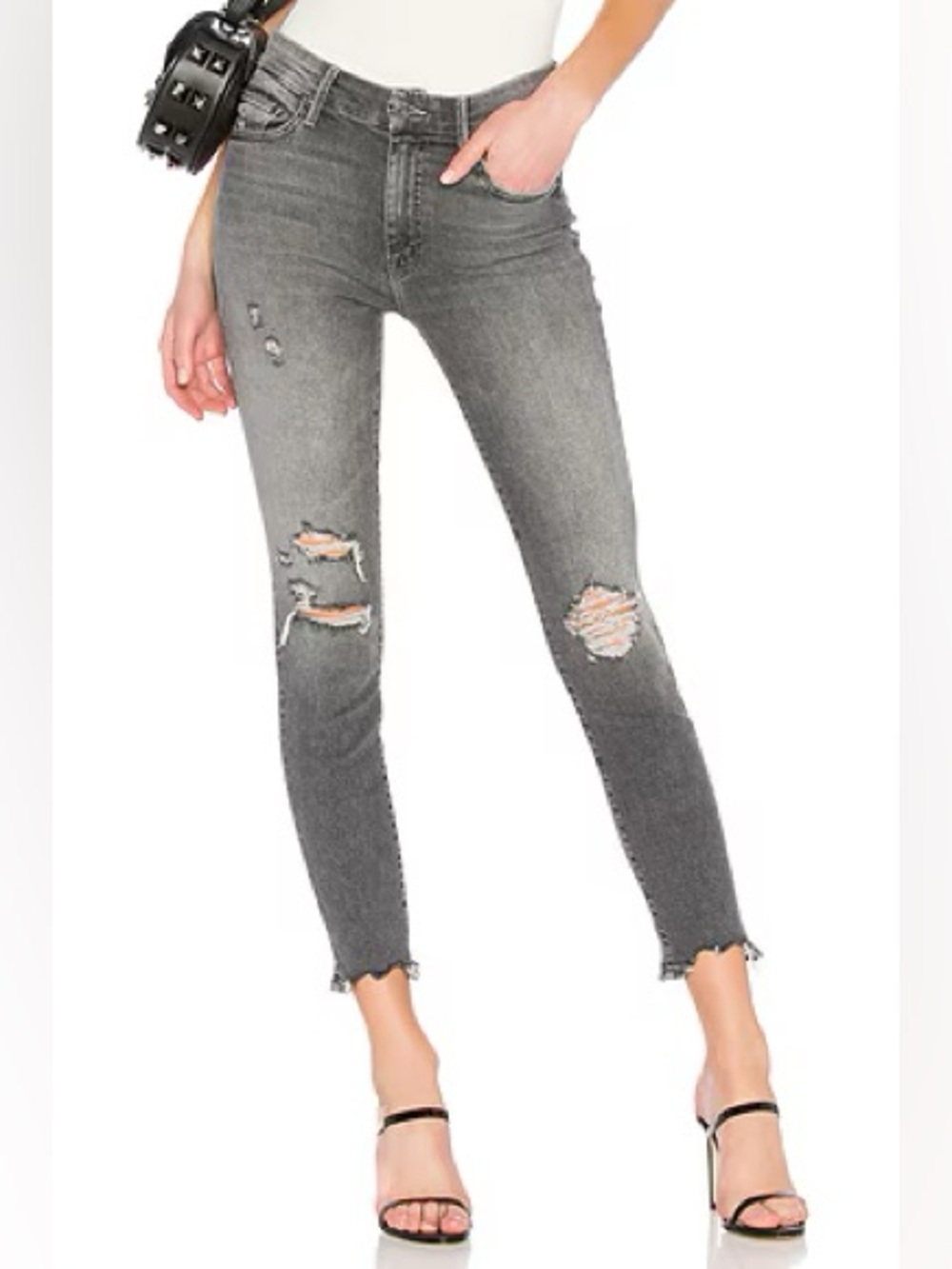 Mother High Waisted Looker Ankle Chew Skinny Jeans Scene Of The Crime 25